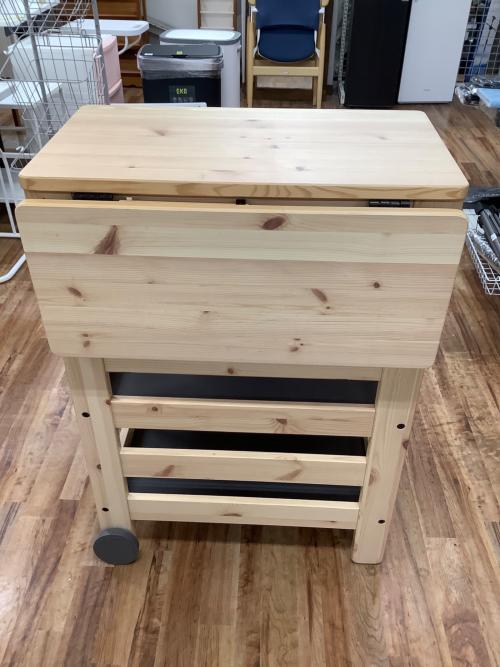 IKEA ドロップリーフテーブル RESARÖ レーサロー 可動式ドロップリーフテーブル 収納付き, パイン材