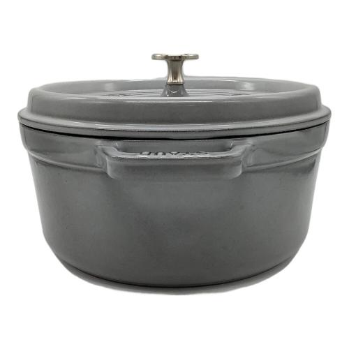 Staub (ストウブ) ホーロー鍋 SIZE 24cm グレー ピコ・ココット・ラウンド