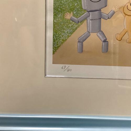 やなせたかし　ジクリー版画 5562-01 1998年制作 69/80 アンパンマンとあきかんまん