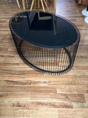 KARE (カレ) コーヒーテーブル 84517 ガラス天板 サイズ：60x90cm  ブラック ワイヤーウーノブラック