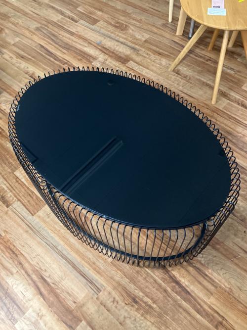 KARE (カレ) コーヒーテーブル 84517 ガラス天板 サイズ：60x90cm  ブラック ワイヤーウーノブラック
