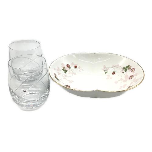 Wedgwood (ウェッジウッド) ボウル＆ペアグラスセット ワイルドストロベリー