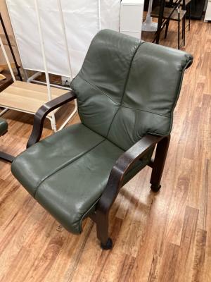 冨士ファニチア (フジファニチア) 1人掛けソファー X1180Z オットマン付 グリーン×ブラウン