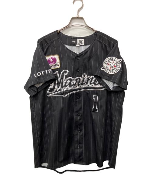 千葉ロッテマリーンズ (チバロッテマリーンズ) MIZUNO (ミズノ) 野球ユニフォーム ブラック サイズ:M