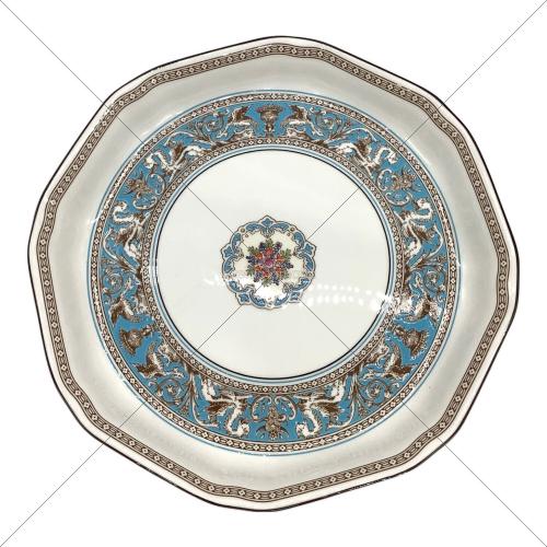 Wedgwood (ウェッジウッド) プレート オクタゴナルディッシュ/24cm フロレンティーン・ターコイズ
