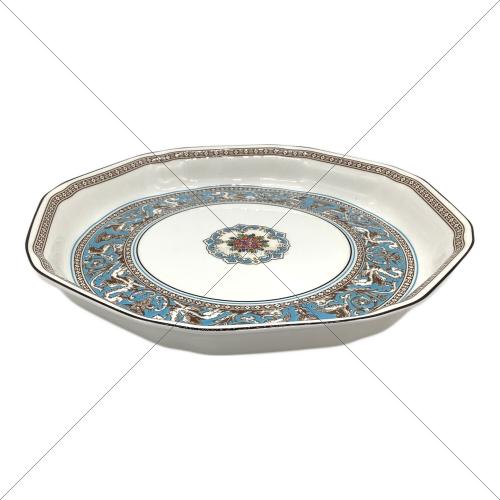 Wedgwood (ウェッジウッド) プレート オクタゴナルディッシュ/24cm フロレンティーン・ターコイズ