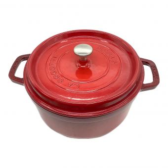 Staub (ストウブ) 両手鍋 24cm レッド ピコ・ココット ラウンド