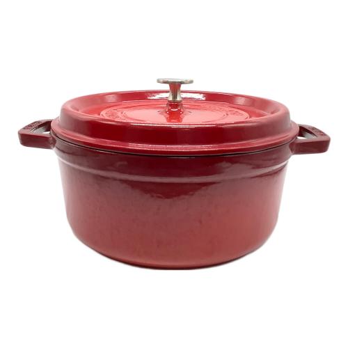 Staub (ストウブ) 両手鍋 24cm レッド ピコ・ココット ラウンド