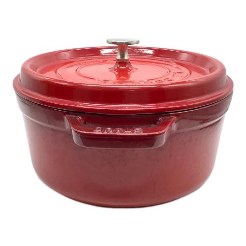 Staub (ストウブ) 両手鍋 24cm レッド ピコ・ココット ラウンド
