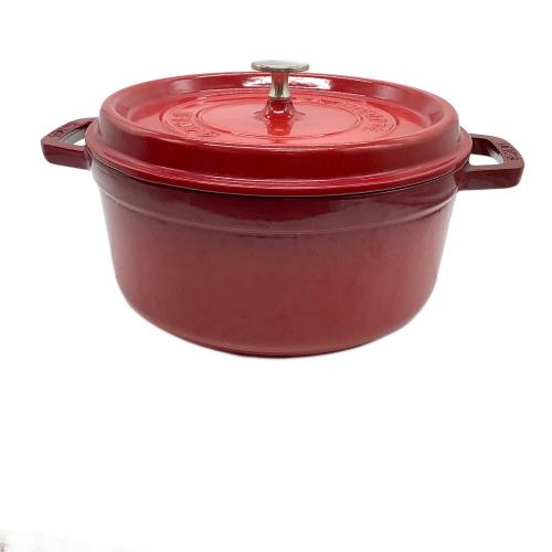 Staub (ストウブ) 両手鍋 24cm レッド ピコ・ココット ラウンド