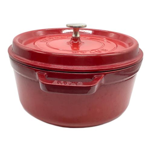 Staub (ストウブ) 両手鍋 24cm レッド ピコ・ココット ラウンド