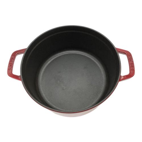 Staub (ストウブ) 両手鍋 24cm レッド ピコ・ココット ラウンド