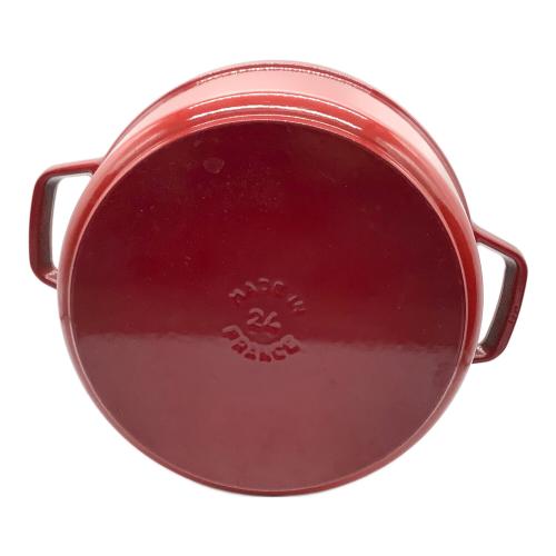 Staub (ストウブ) 両手鍋 24cm レッド ピコ・ココット ラウンド