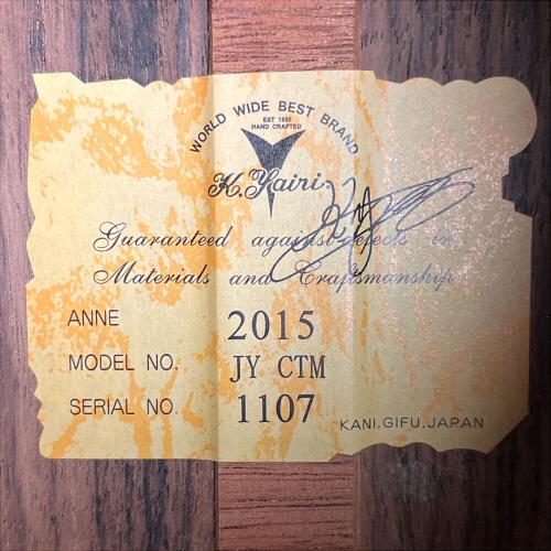 K.Yairi (ケーヤイリ) アコースティックギター JY-CTM 2015年製 日本製