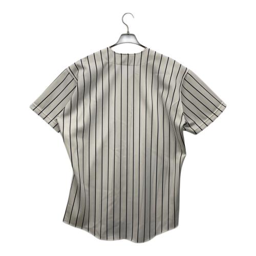 asics (アシックス) ベースボールシャツ メンズ SIZE XL ホワイト×ネイビー