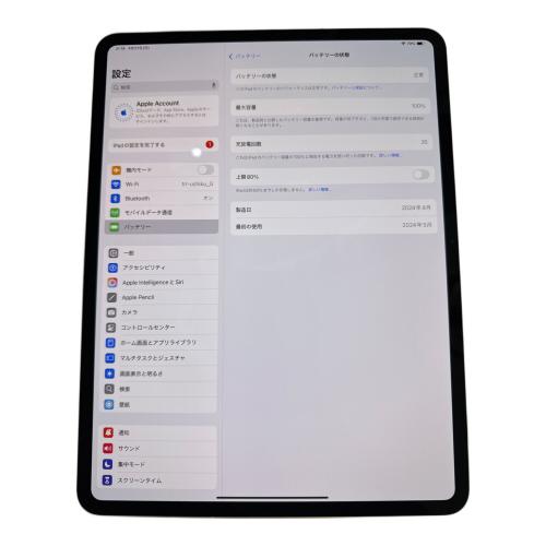 Apple iPad Pro M4 第7世代 13インチ MVXX3J/A SIM FREE 修理履歴無し 1TB iOS バッテリー:Sランク(100%) 程度:Aランク ー サインアウト確認済 352045533854617