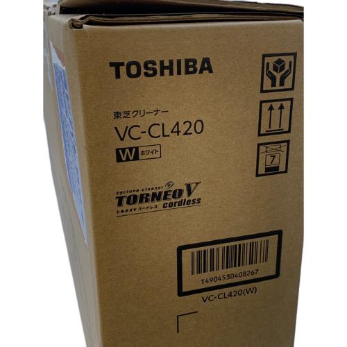 TOSHIBA (トウシバ) スティッククリーナー ホワイト VC-CL420 2020年製 程度S(未使用品) 純正バッテリー 未使用品