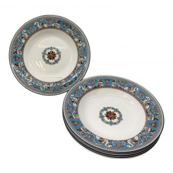 Wedgwood (ウェッジウッド) スーププレート 133 フロレンティーン・ターコイズ 20cm 5Pセット