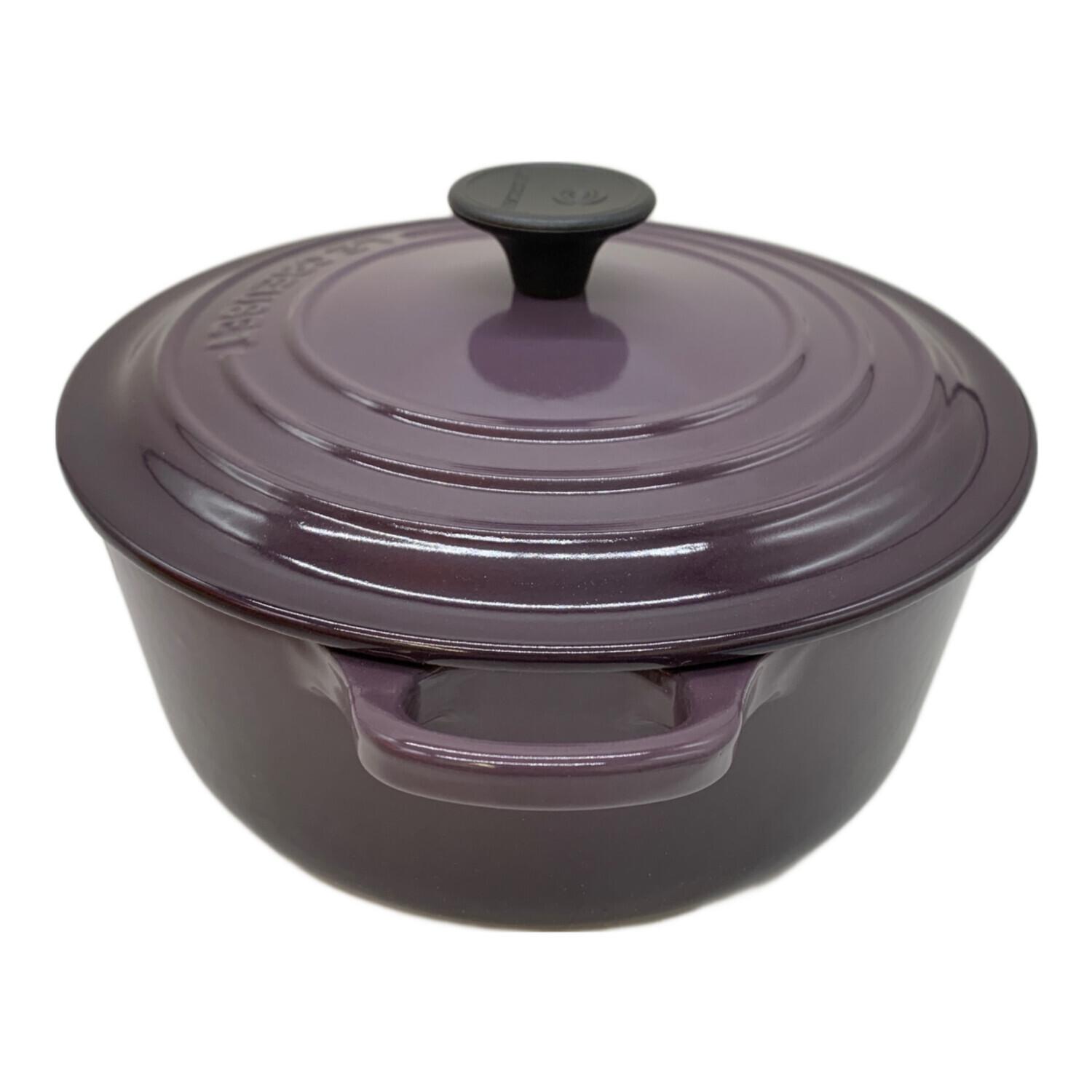 LE CREUSET (ルクルーゼ) 両手鍋 カシス 未使用品 ココット・ロンド