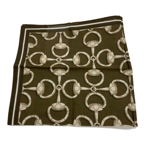 GUCCI (グッチ) 日本限定 ホースビット プリント コットン ハンカチ 790554 4G105 2564