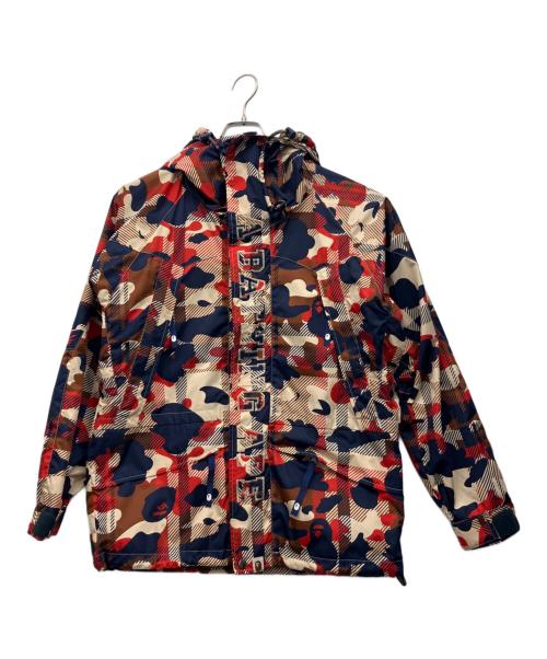 A BATHING APE (ア ベイシング エイプ) スノボジャケット ネイビー×レッド サイズ:S