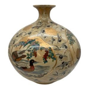 壷 薩摩焼 金襴飾壺 栄盛窯 瀧山作