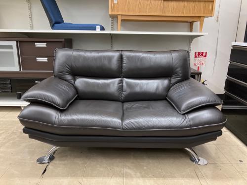 ニトリ 2人掛けソファー 343 ブラウン ロゾ ダークブラウン 半革 ロゾ