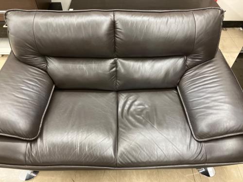 ニトリ 2人掛けソファー 343 ブラウン ロゾ ダークブラウン 半革 ロゾ