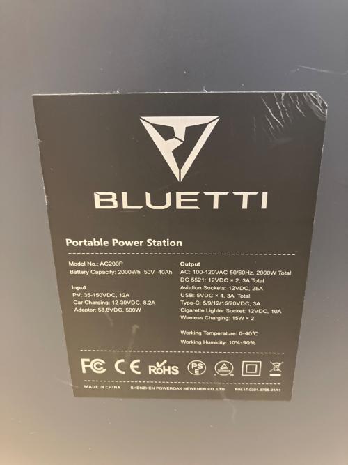 BLUETTI (ブルーティ) PORTABLE POWER STATION ポータブル電源 AC200P