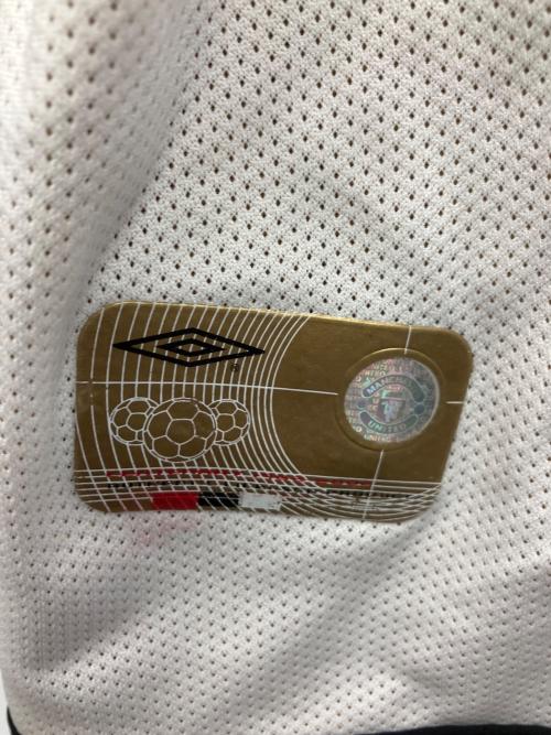 UMBRO (アンブロ) マンチェスターユナイテッド BECKHAM ゲームシャツ vodafon リバーシブル メンズ 2XL ホワイト×ゴールド
