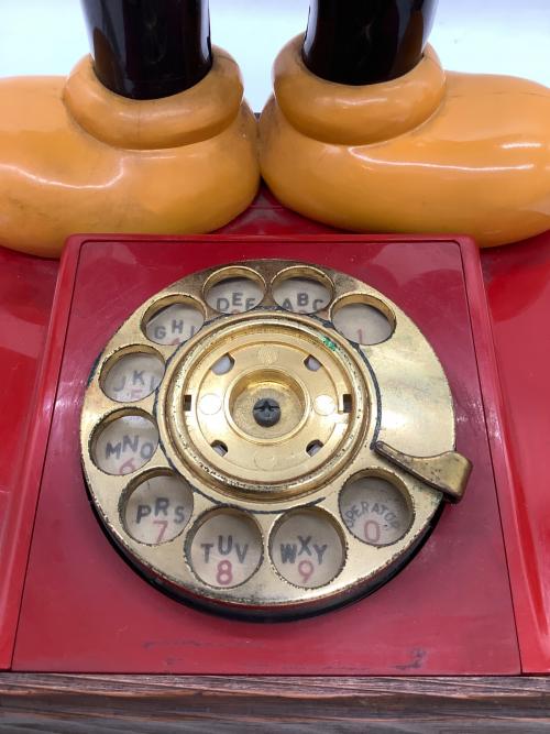 DISNEY (ディズニー) ダイヤル式ミッキー電話機 レトロホビー ※インテリアとして