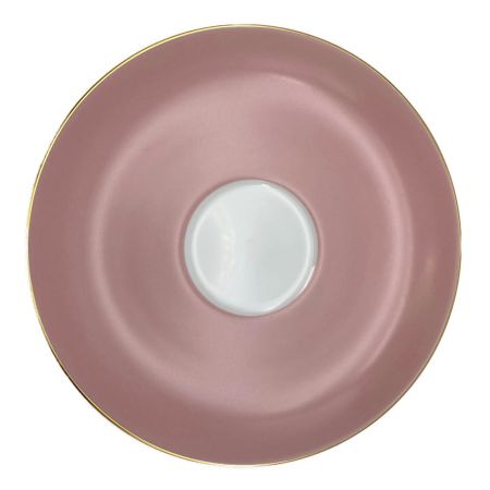 大倉陶園 (オオクラトウエン) モーニングカップ&ソーサー ホワイト&ピンク 色蒔き ペア