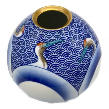 香蘭社 (コウランシャ) 花瓶 鶴紋様 金彩