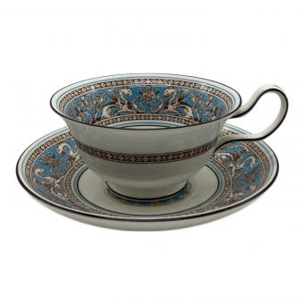 Wedgwood (ウェッジウッド) カップ&ソーサー 壺刻印有 フロレンティーン・ターコイズ