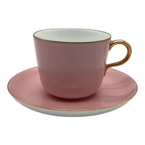 大倉陶園 (オオクラトウエン) カップ&ソーサー 色蒔きピンク