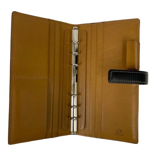 KNOX (ノックス) システム手帳カバー ブラック×ブラウン