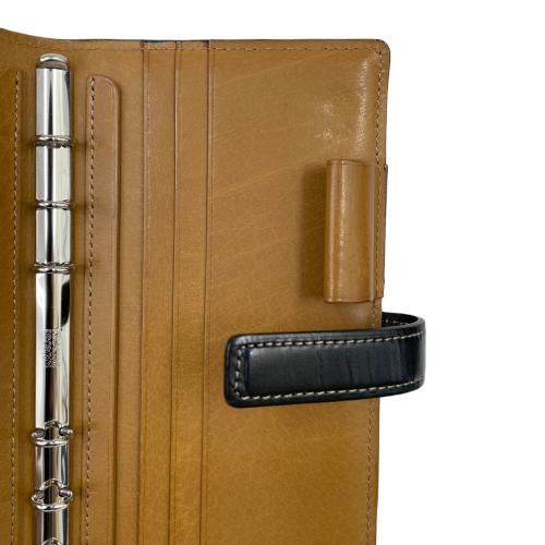 KNOX (ノックス) システム手帳カバー ブラック×ブラウン