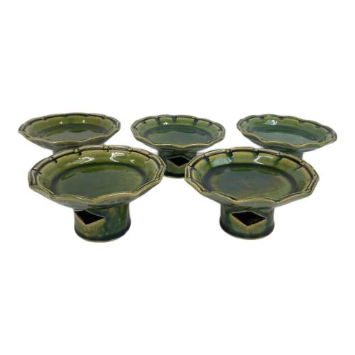 幸兵衛窯 (コウベイガマ) 総織部高台皿 5Pセット