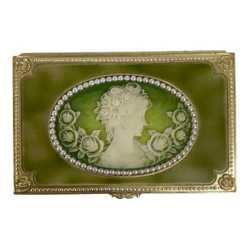 オルゴール メノウカメオ風 グリーン エリーゼ