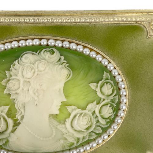 オルゴール メノウカメオ風 グリーン エリーゼ