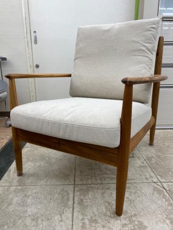 edda (エッダ) 1人掛けソファー ホワイト×ブラウン