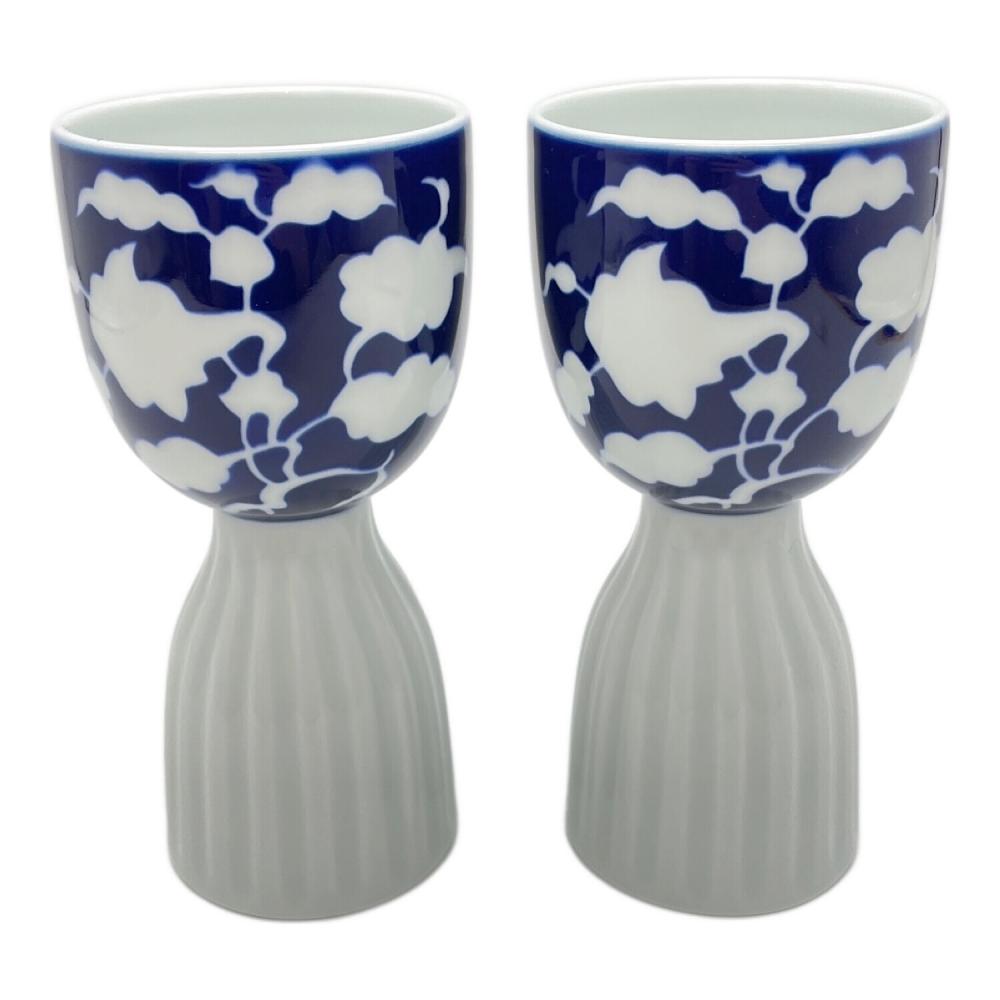 深川製磁 (フカガワセイジ) ワインカップ 官窯染付白抜文｜トレファク