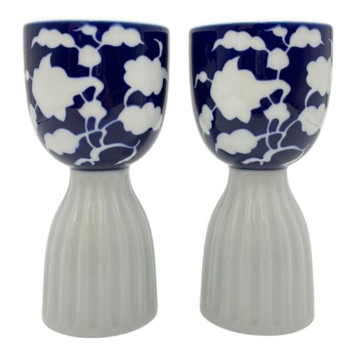 深川製磁 (フカガワセイジ) ワインカップ 官窯染付白抜文