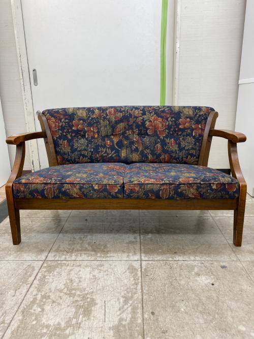 Brugge (ブルージュ) 2人掛けソファー ネイビー×ブラウン