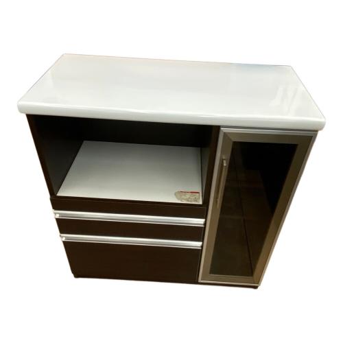 古賀家具 (コガカグ) キッチンカウンター 幅:約90㎝ ホワイト×ダークブラウン