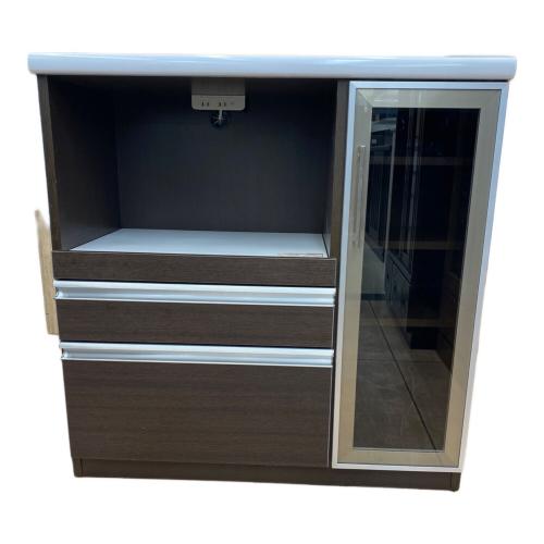 古賀家具 (コガカグ) キッチンカウンター 幅:約90㎝ ホワイト×ダークブラウン