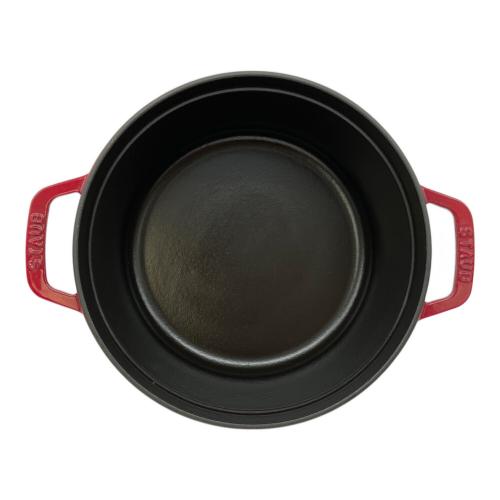 Staub (ストウブ) 両手鍋 1102406 ココットラウンド 24cm レッド(チェリー） ココット・ロンド