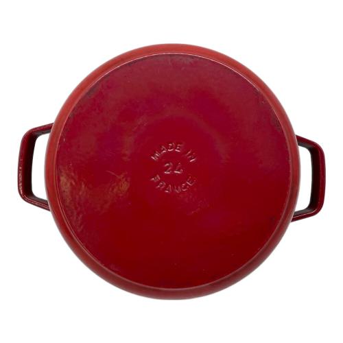 Staub (ストウブ) 両手鍋 1102406 ココットラウンド 24cm レッド(チェリー） ココット・ロンド