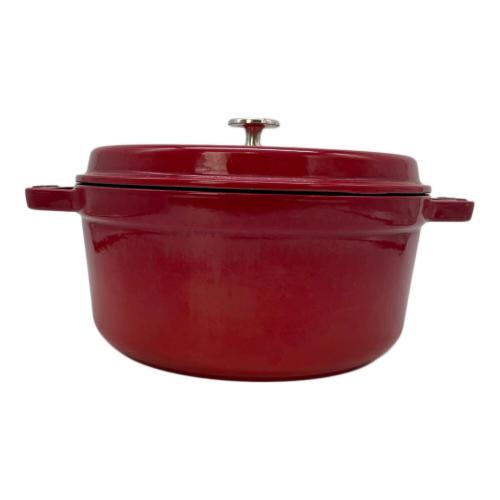 Staub (ストウブ) 両手鍋 1102406 ココットラウンド 24cm レッド(チェリー） ココット・ロンド