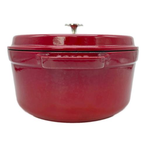 Staub (ストウブ) 両手鍋 1102406 ココットラウンド 24cm レッド(チェリー） ココット・ロンド